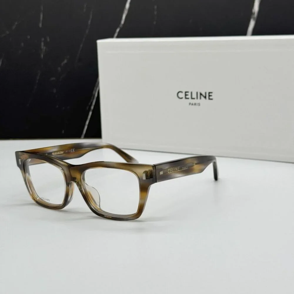 NEW CELINE CL50011F 055 HAVANA SQUARE UNISEX CELINE EYEGLASSES